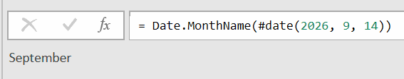 Date MonthName formula on date