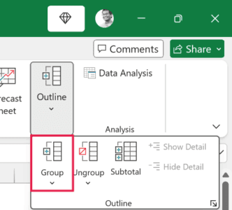 How to Group and Collapse Rows in Excel