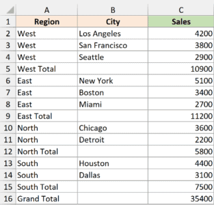 How to Group and Collapse Rows in Excel