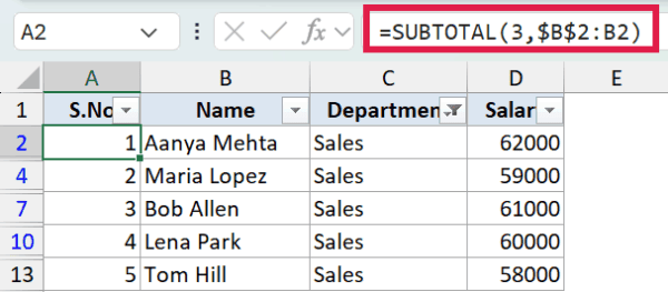 SUBTOTAL Function in Excel (9 Examples)