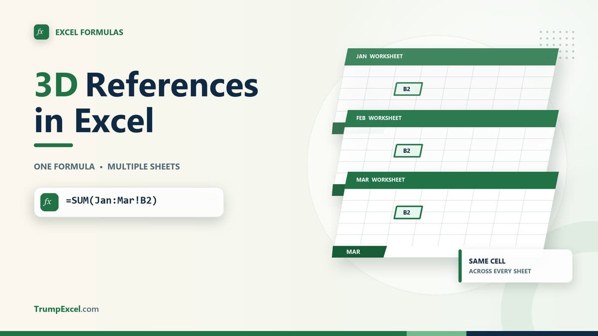 3d References in Excel