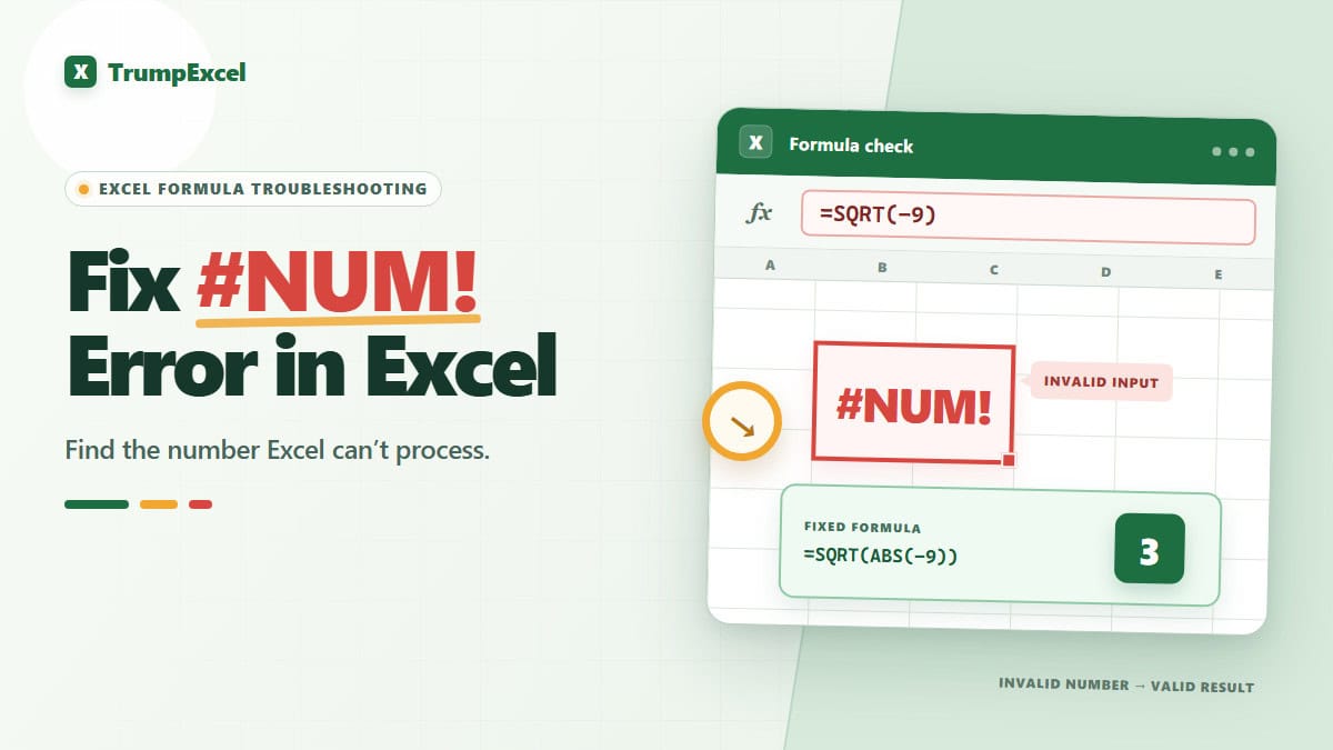 How to Fix #NUM! Error in Excel