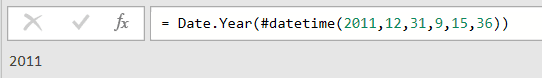 Date.Year on a datetime value returns just the year, 2011