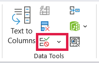 Data Validation button in the Data Tools group on the Data tab