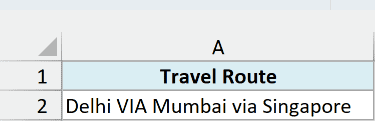 Travel route Delhi VIA Mumbai via Singapore in A2