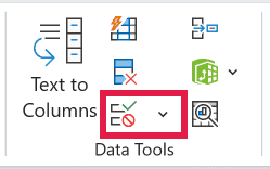 Data Validation button in the Data Tools group on the Data tab