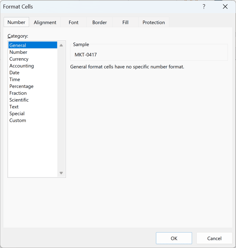 The Format Cells dialog is open after pressing Ctrl+1.