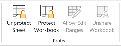 Click Unprotect Sheet in the Protect group of the Review tab