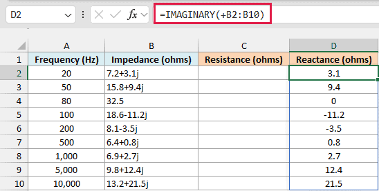 IMAGINARY Function in Excel (5 Simple Examples)