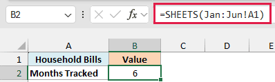 SHEETS with the 3D reference Jan:Jun!A1 returns 6 months tracked