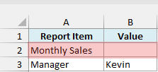 Airport branch sheet with an empty Monthly Sales cell and manager Kevin