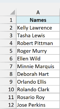 Single column of names to flip with the INDEX formula