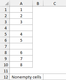 Data to use counta