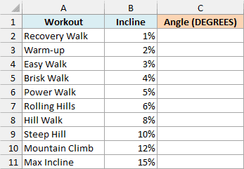 Treadmill incline settings before the formula