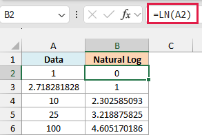 Excel LN Function