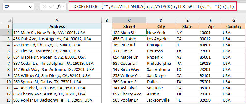 REDUCE Formula splits in both directions