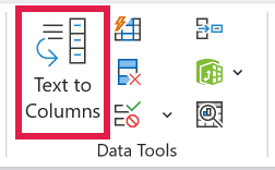 Text to Columns in the Data Tools group of the Data tab
